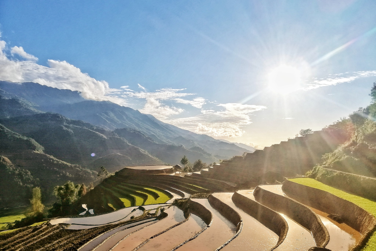 Sapa's water-pouring season on rice terraces
